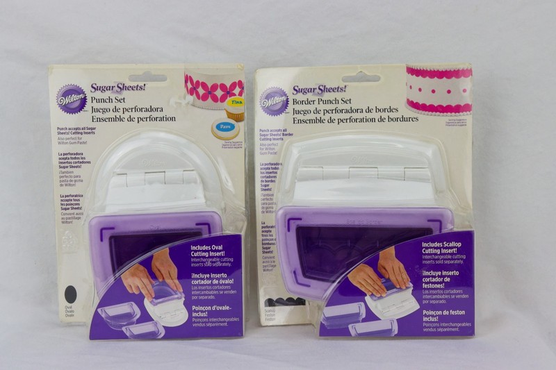 Wilton Sugar Sheets Punch Sets, Oval and Scallop Border, LOT OF 2