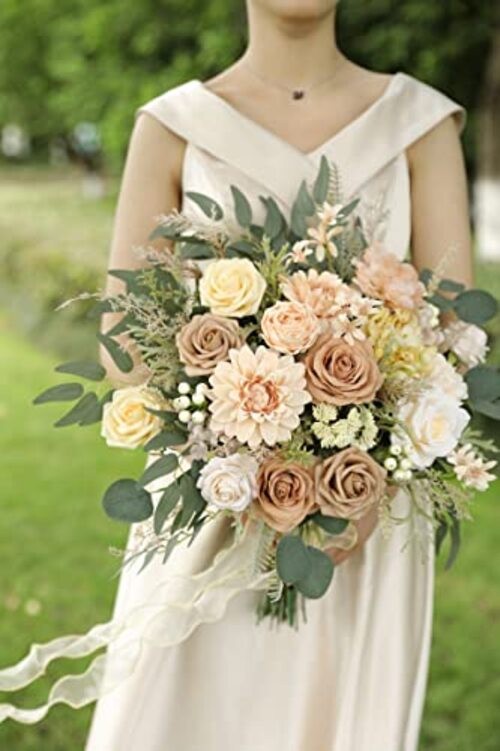 Artificial Flowers Combo Box Set Silk Flowers Fake Rose for DIY Nude Color gallery