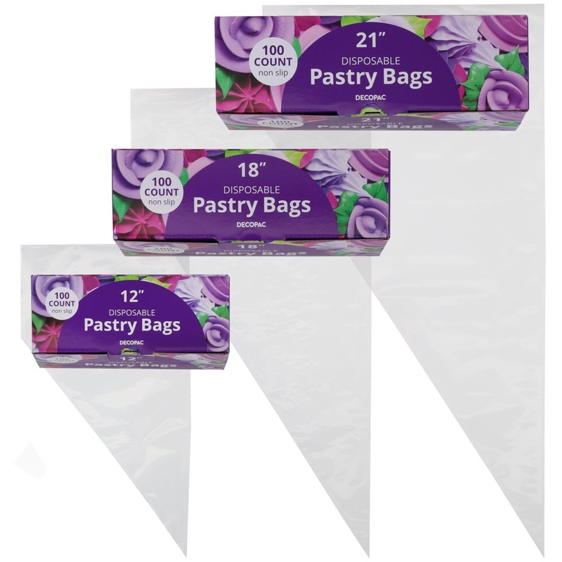 Disposable Pastry Bag 100 Count Cake Decorating Supplies, 21 Inch, Non Slip P... gallery