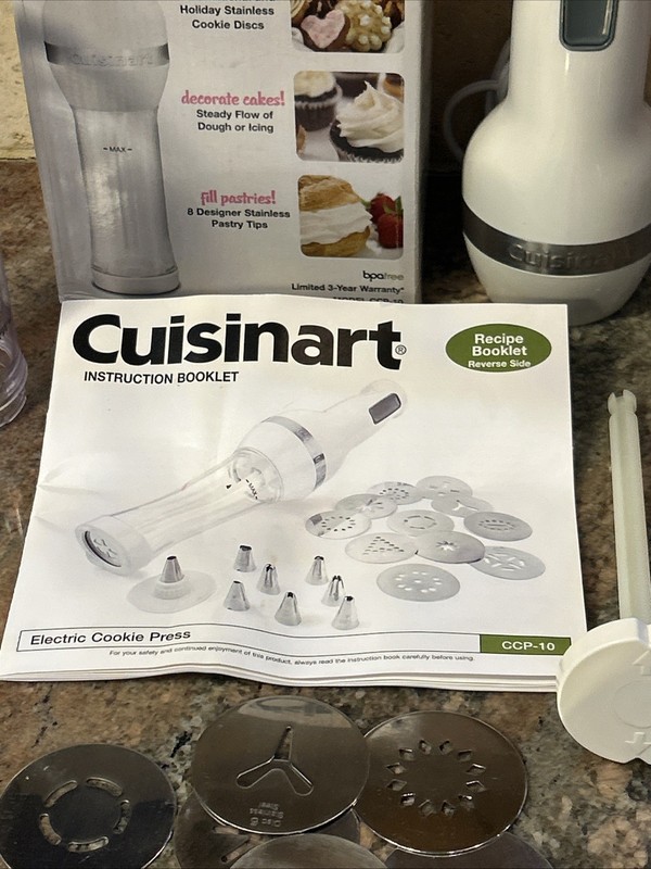 Cuisinart Electric Cookie Press Set CCP-10, White, Plastic, Easy Clean gallery