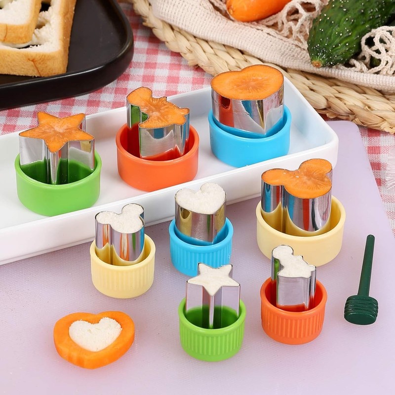 Juego de formas de cortador de verduras 24 piezas hornear y comer para niños NEW gallery