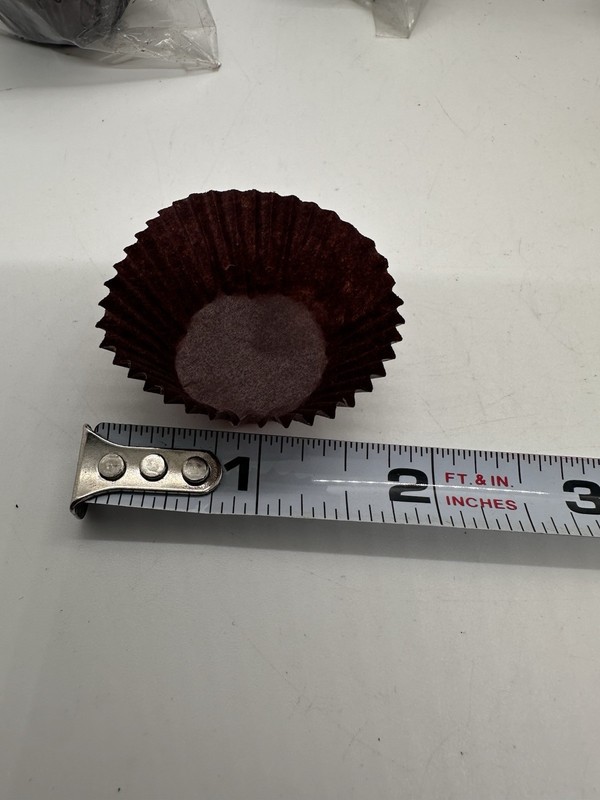 Mini Brown Cupcake Liners 1” Candy Truffle Cups Bakery Parchment Lot of 4 gallery