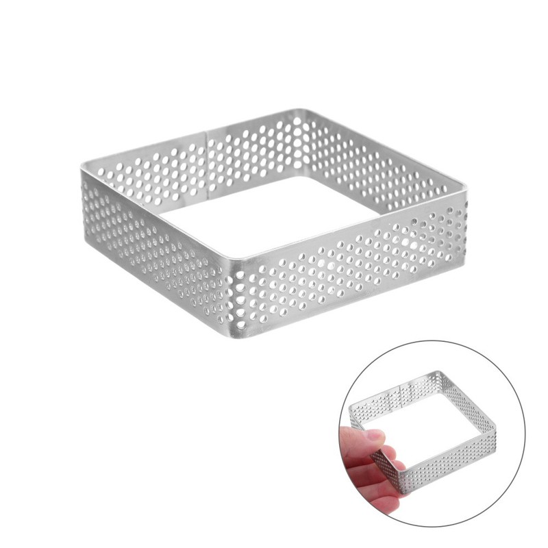 3 Pcs Stainless Steel Perforated Tart Rings Shaper Mousse Cake Molds