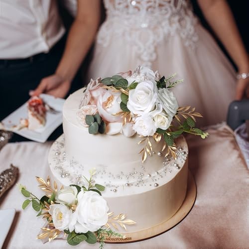 3PCS Wedding Cake Toppers Flowers for Cake Decorating Artificial Cake White gallery