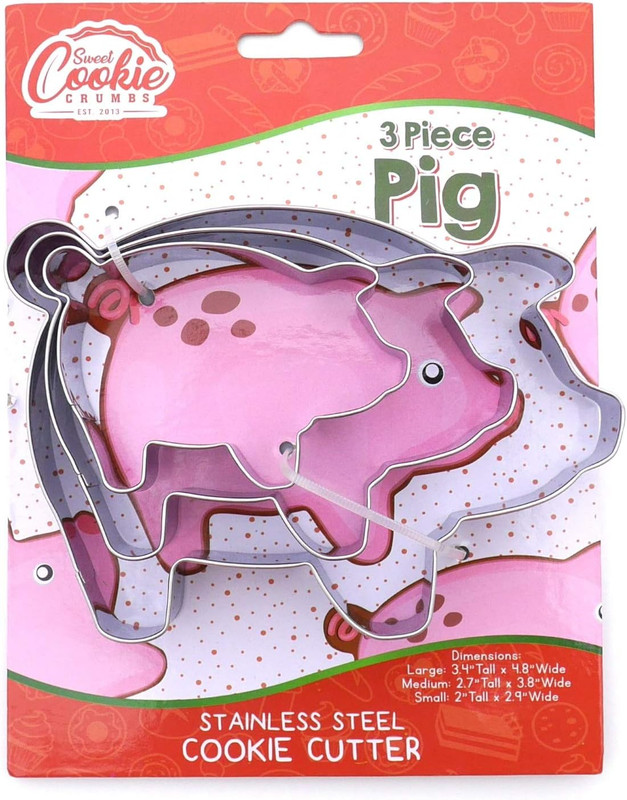 Pig Cookie Cutter Set – Sharp & Stainless Steel Cooking Utensils – a Fun Fit for gallery