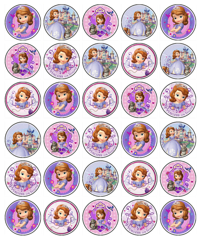 Sofia The First Cake Toppers Edible Icing Cake & Cupcake Decoration (4 Size) gallery
