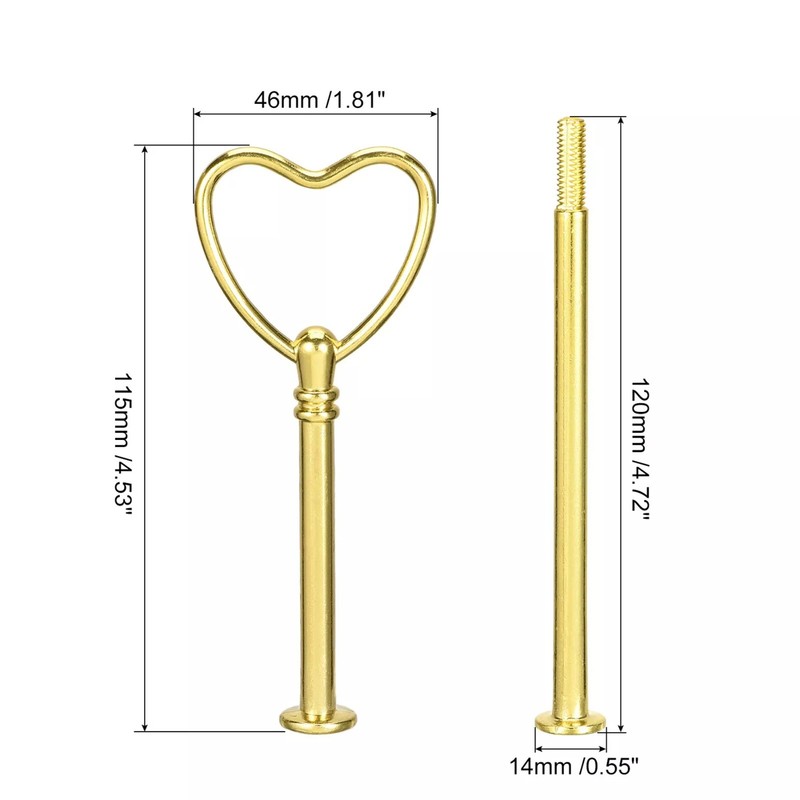 Cake Stand Hardware Cupcake Dessert Appetizer Plate Fitting 3 Tier HEART Gold gallery