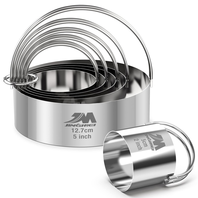 Professional Baking Biscuit Cutter Set with Handle 6 Sizes Stainless Steel