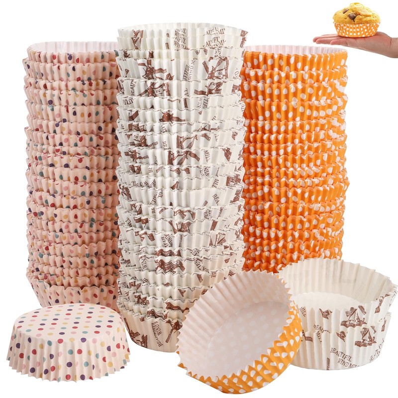 600 Pcs 3.5 In Jumbo Cupcake Liners Greaseproof, 6 Oz Large Paper Baking Cups…