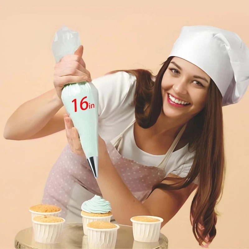 100 Pcs Piping Bags Disposable, Large Pastry Bags, Icing Bags Cake Decor 16 Inch gallery