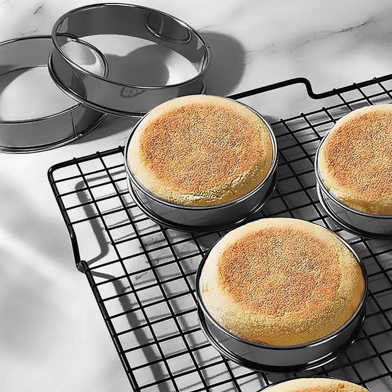 LVYKING 8Pcs Crumpet Rings English Muffin Rings, 3.15 Inch Stainless Steel No... gallery