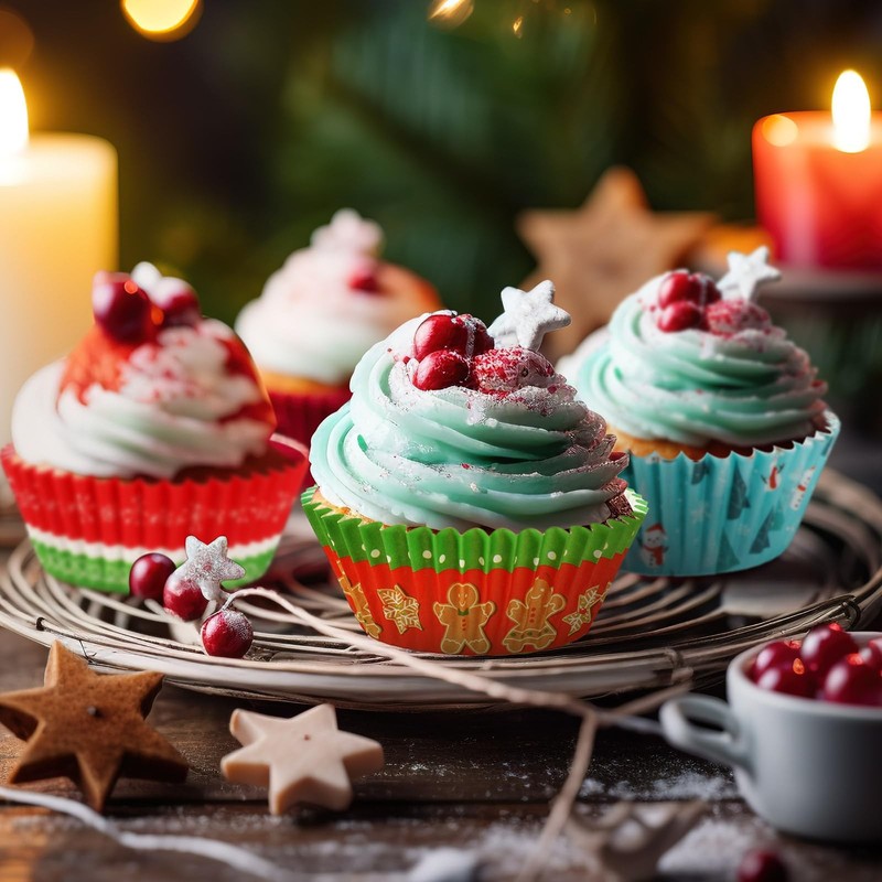450pcs Christmas Cupcake Liners, Santa Snowman Christmas Cupcake Wrappers Bak... gallery
