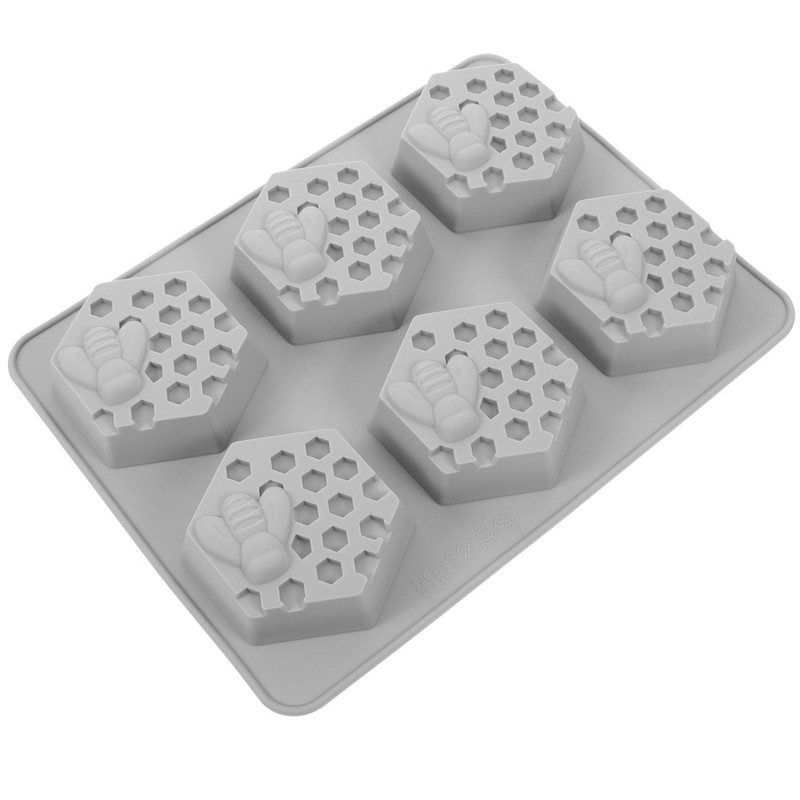 Flexible Gray Silicone Honeycomb Soap Mold Non Stick Tray for Handmade Soap gallery