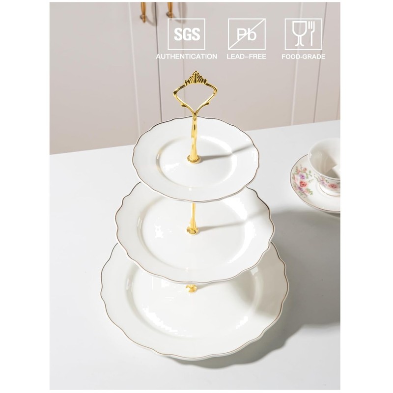 Chic White Porcelain Party Appetizer Stand