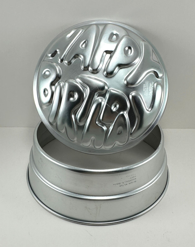 1974 Wilton Multi-Pan Base and Insert Happy Birthday Aluminum Cake Pan 503-611