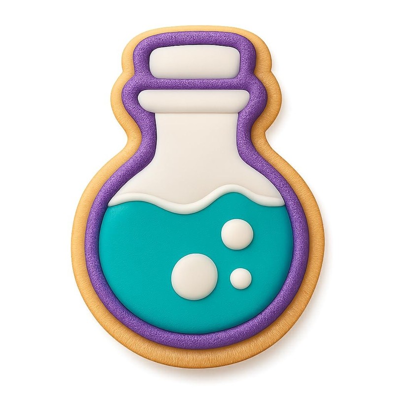 Magic Potion Vial Cookie Cutter & Stamp, Fondant & Clay – 2.8×4