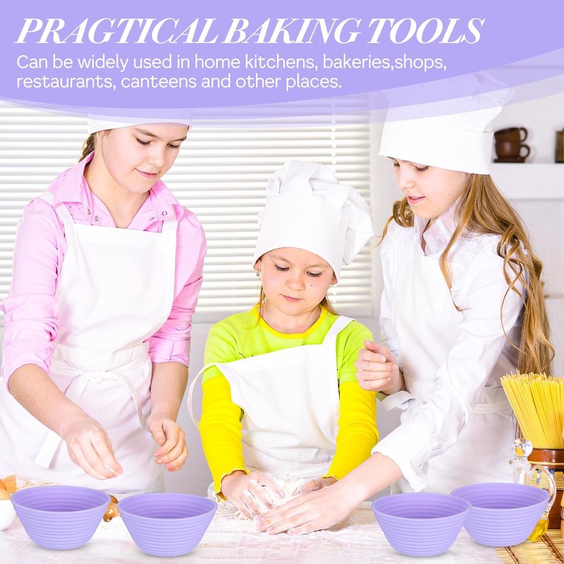 10 Pcs Silicone Bread Proofing Baskets 5 Inch Collapsible Sourdough Bread Bak... gallery