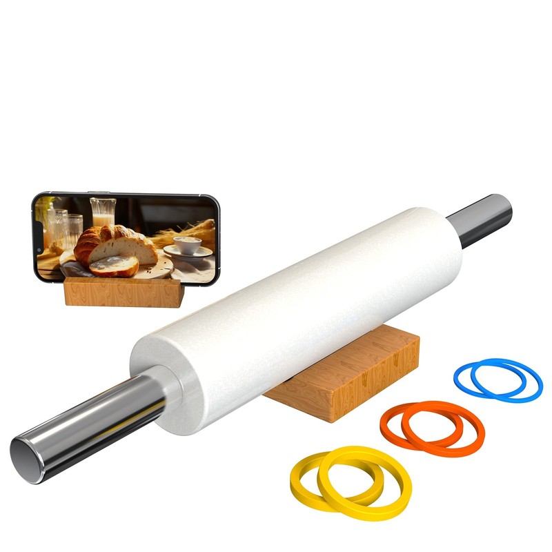 Mepple Marble Rolling Pin with Stainless Steel Handle for Baking,Fondant,Pizz...