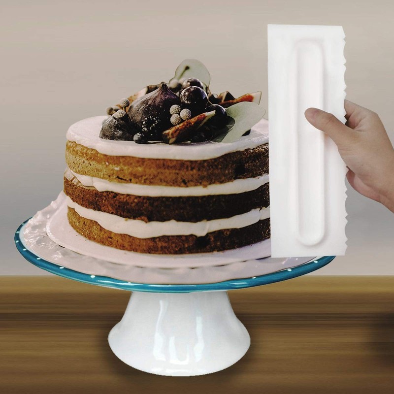 10 Inch White Cake Scraper Decorating Comb Icing Smoother Mousse Tool gallery