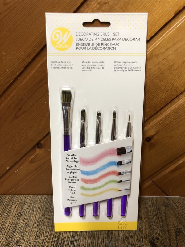 Wilton 5 pc DECORATING Brush SET Food Safe Cake Cookie Decorating Cooking Baking