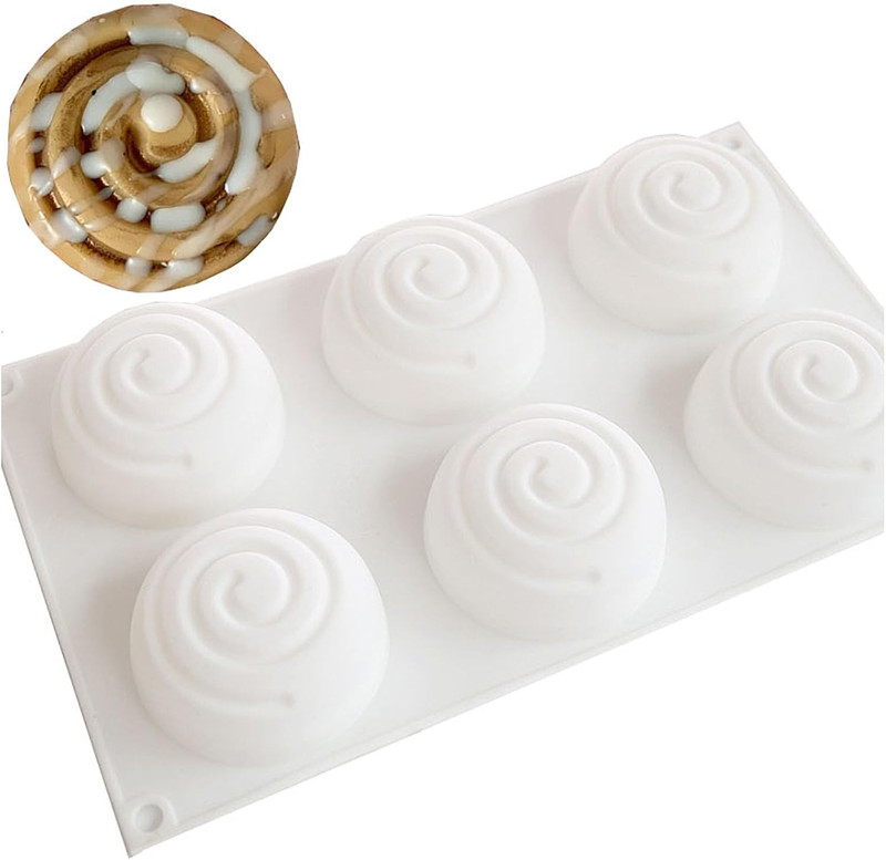 Cinnamon Roll Silicone Mold Chocolate Mold Candle Dessert Mold Wax Melt Mold Soa