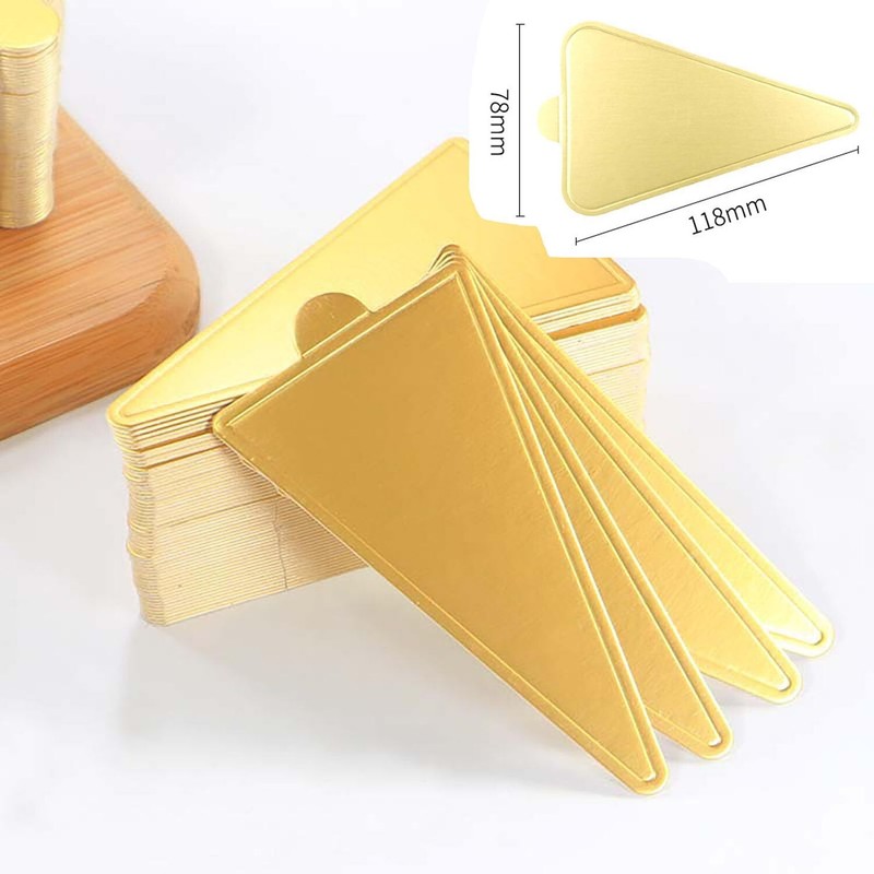 Mini Triangle Golden Cake Boards 100pcs Mousse Cupcake Base Paper Plates Tria... gallery