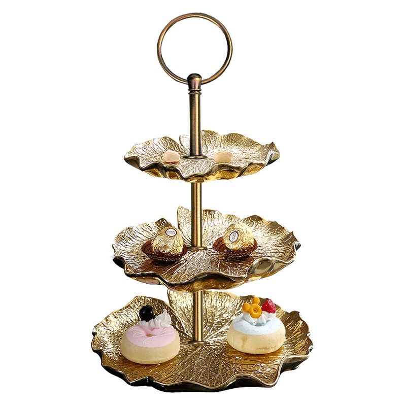 15 Inches 3-Tier Cupcake Retro Golden Stand Hardware Fittings, Metal Mold Rou... gallery