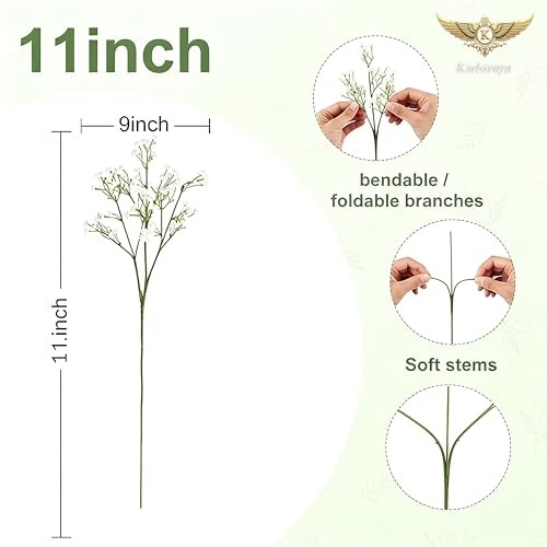 100Pcs Baby's Breath Artificial Flowers, White Real Touch Gypsophila Fake gallery