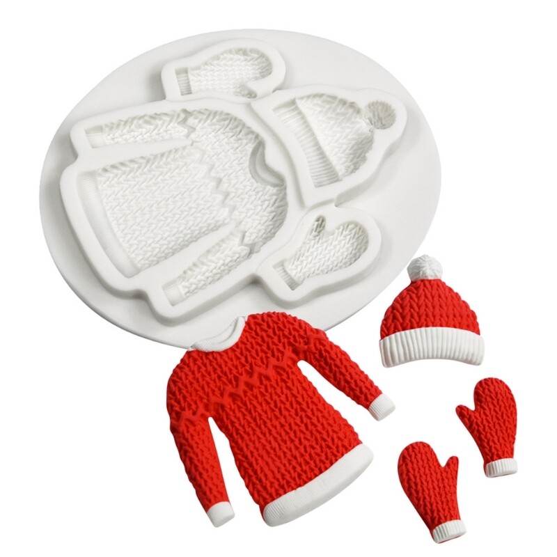 Reusable 3D Gloves Silicone Mold DIY Sweater Hat Handmade Mould for Fondant