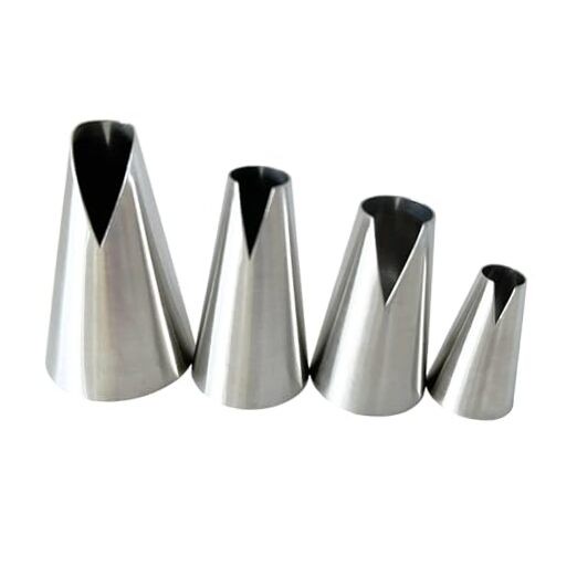 4 Pieces Russian Piping Tips Set, Stainless Steel Icing 4pcs V Piping Tips gallery