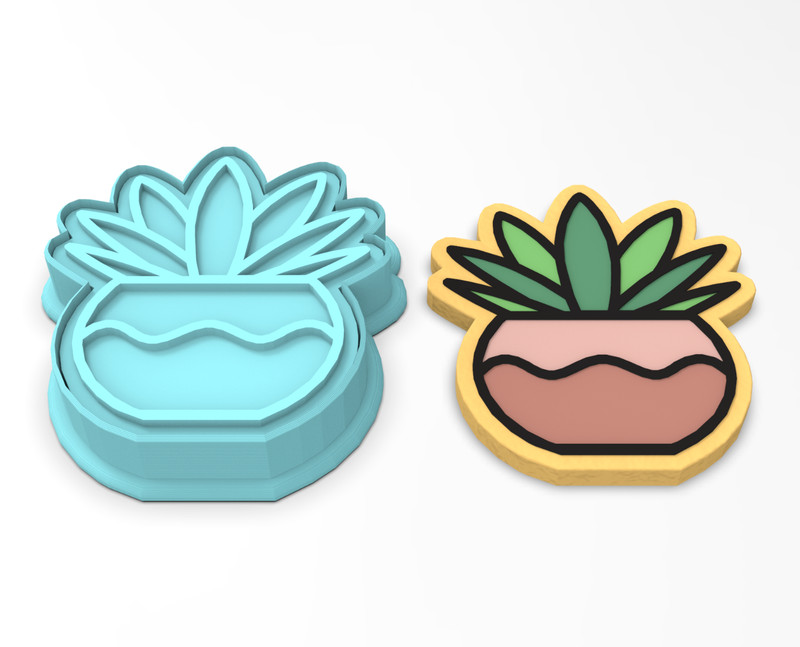 Cactus Cookie Cutter & Stamp | Cowboy Western Plant Cacti #2