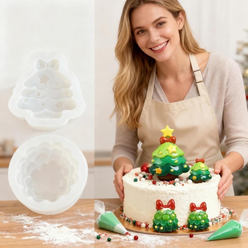 4 Pcs Christmas Tree Silicone Molds, Christmas Candy Silicone Molds, Reusable Ca gallery