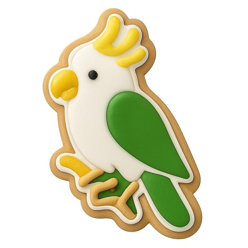 Playful Cockatoo Cookie Cutter & Stamp, Fondant & Clay - 4x3 gallery