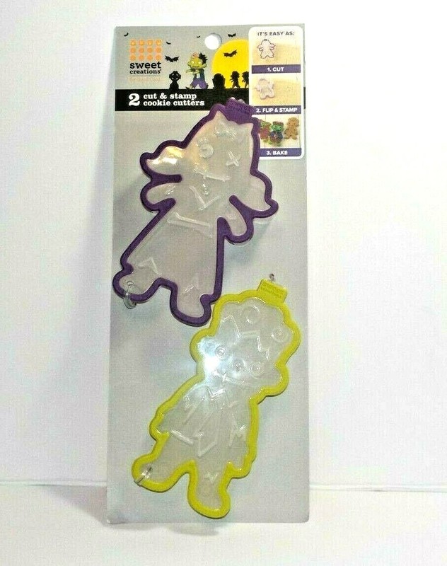 Zombie Cookie Cutters Girl Boy Halloween Spooky Purple Yellow Sweet Creations
