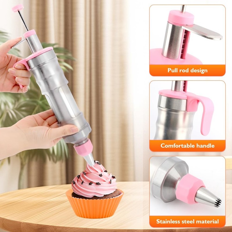 Frosting Piping Kit, 24PCS Dessert Decorating Syringe Set, Cake Icing Piping ... gallery