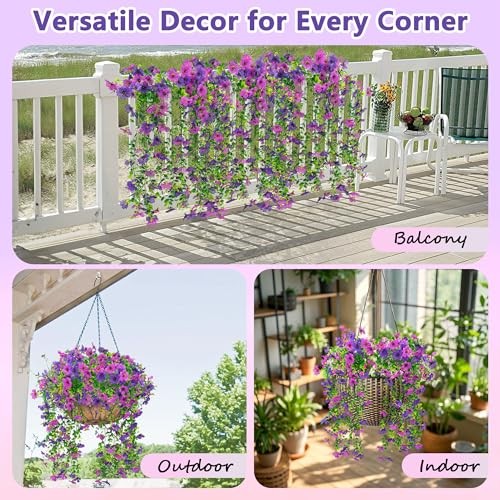 2PC Artificial Fake Hanging Flowers Plants for Outdoor Spring 2 pack gallery