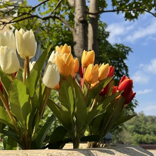 Artificial Fake Flowers for Spring Summer Outdoor White Yellow Orange gallery