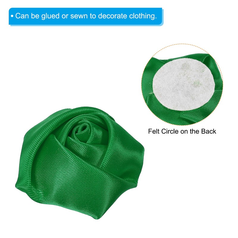 20Pcs Artificial Flowers Roses Heads Satin Rose Fabric Flowers Green gallery