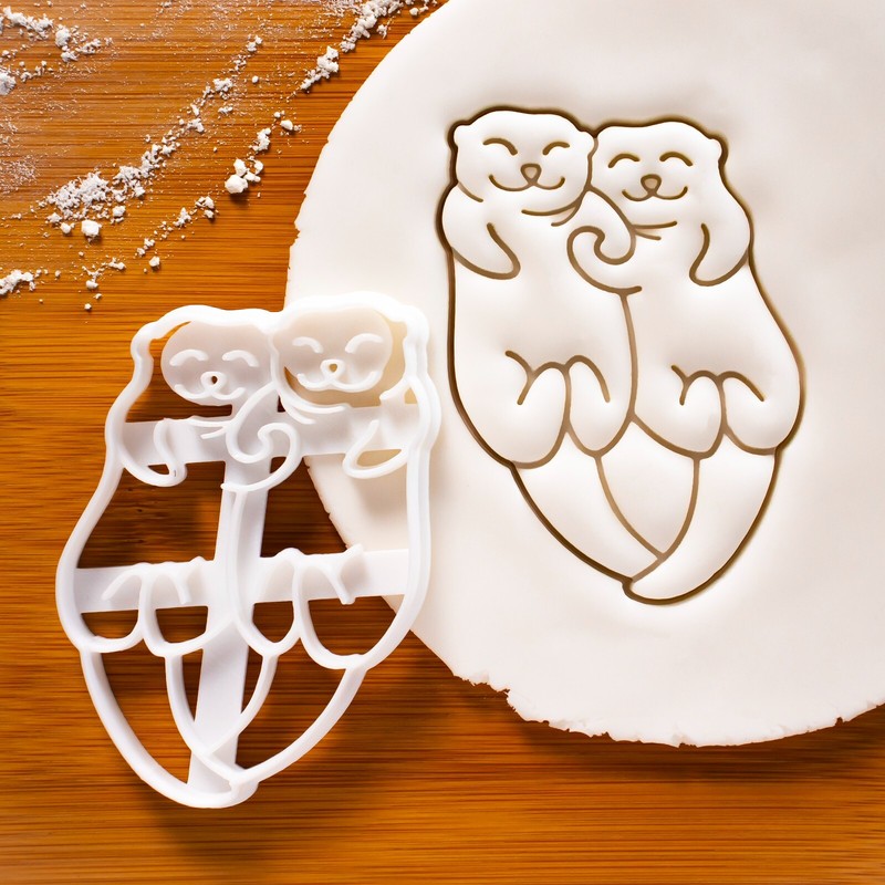 Otters Holding Hands Cookie Cutter – otterly cute wildlife animal nature Kawauso
