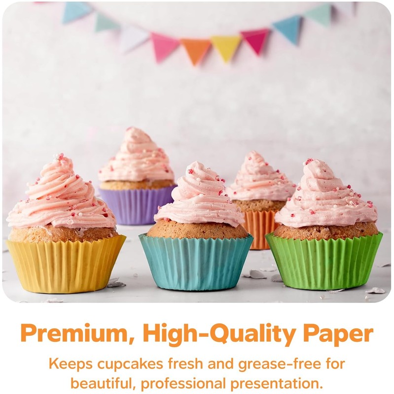 500pcs Standard Colorful Muffin Liners Cupcake Liners For Baking Food Grade gallery