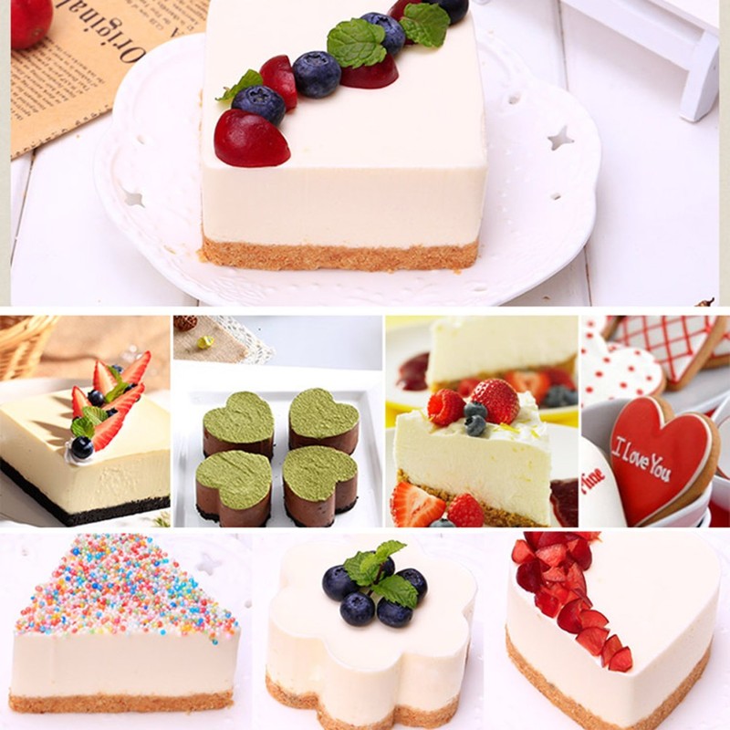 2 Pcs Stainless Steel Triangle Mousse Cutter Cake Mold for Home Baking gallery