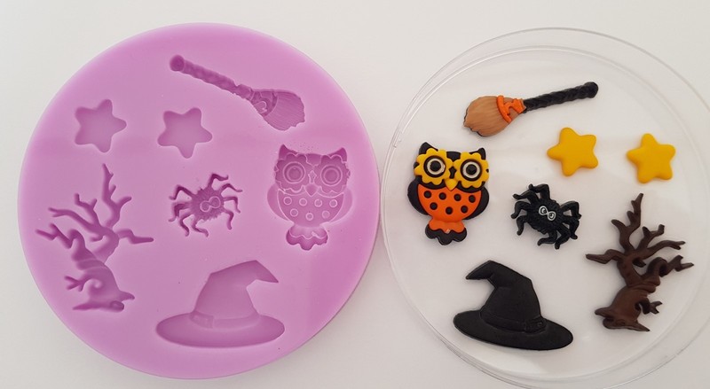 Owl Halloween Silicone Mold Set For Cake Topper, Shock, Clay etc.