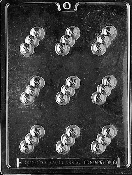 AO100 Triple Round Chocolate Candy Mold