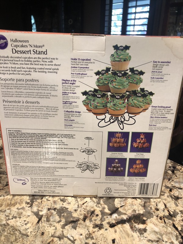 WILTON Cupcakes n More Dessert Stand Holds 13 Cupcakes Caramel Apples NIB gallery