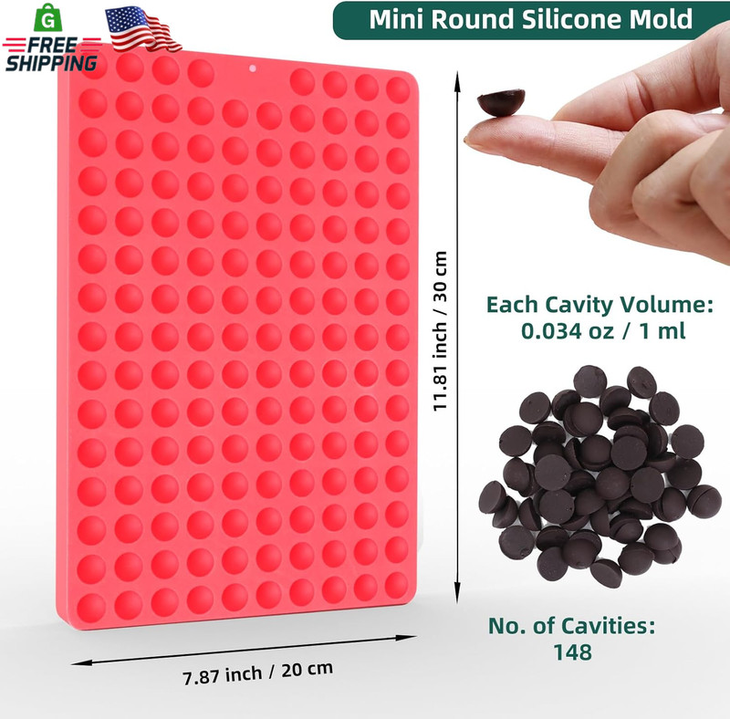 Mini round Silicone Molds, 148 Cavities Semi Sphere Chocolate Candy Mold for Bak gallery