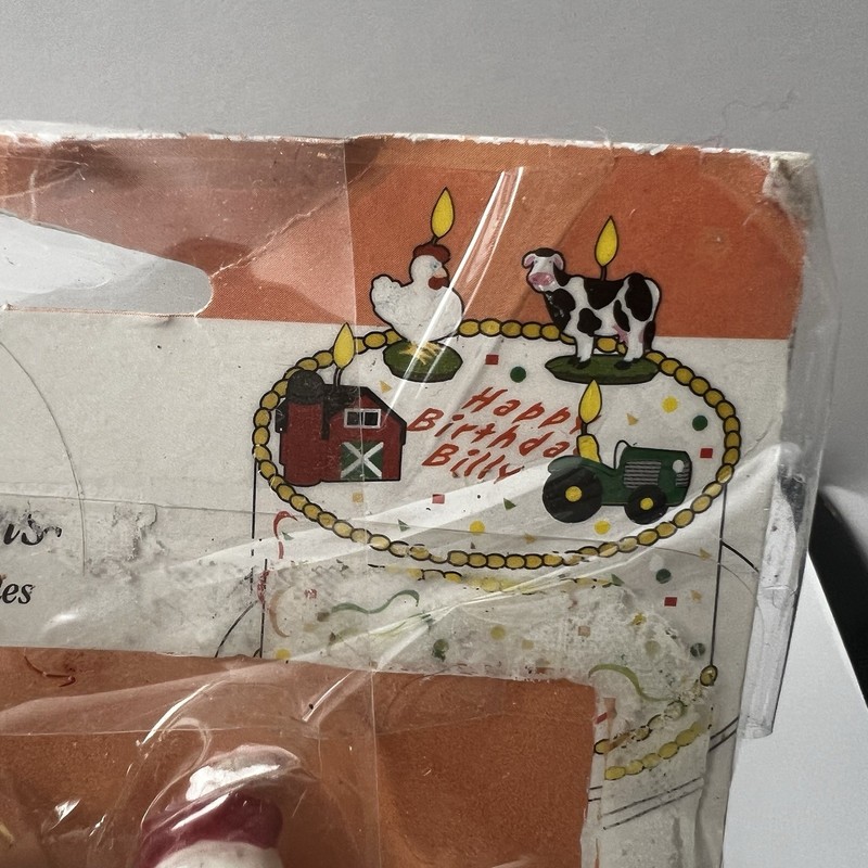 VTG 2004 Wilton Farm Candles Cow Chicken Tractor Barn Cake Birthday Cottagecore gallery