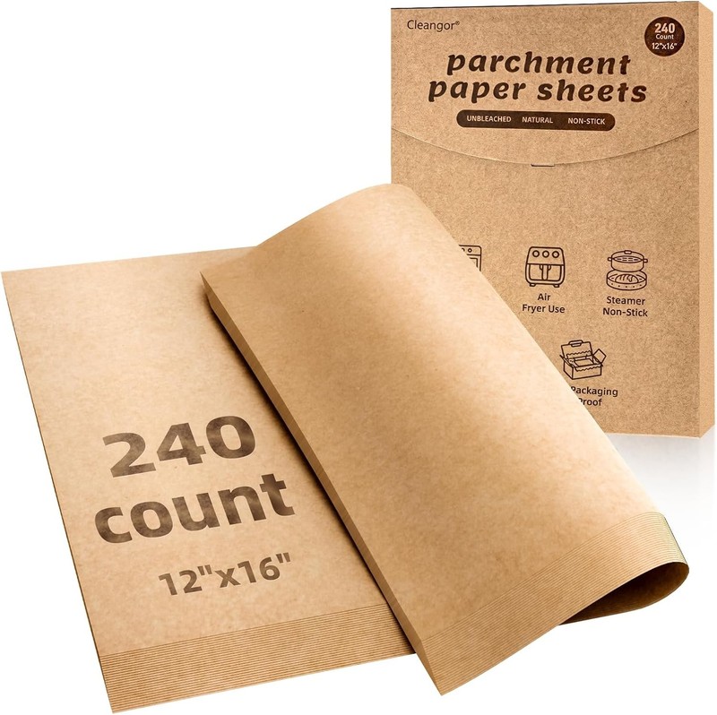 240Pcs Unbleached Parchment Paper Sheets, 12 x 16 Inch Pre-cut