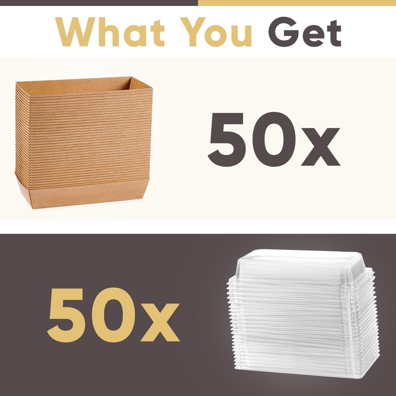50 Pack 7.5x3.3 Inches Small Charcuterie Boxes with Clear Lids - To Go Paper ... gallery