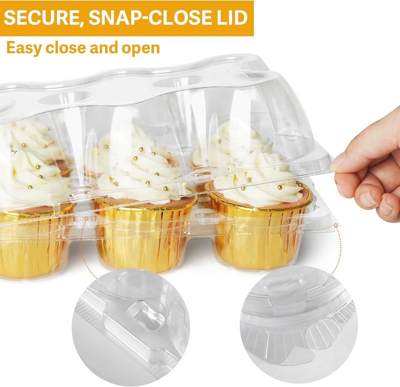 Cupcake Cases 6pcs, Set of 10, Clear Plastic Cupcake Cases, BPA Free gallery