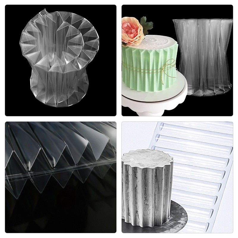 Transparent Cake Side Mold with Unique Origami Design for Fondant and Mousse gallery